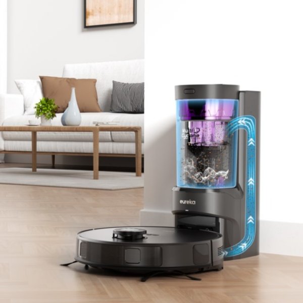 E10s Robot Vacuum and Mop Combo 2 in 1, Bagless Self-Emptying Station, 45-Day Capacity, 4000pa Suction&Auto Lifting Mop, Smart LiDAR Navigation For Carpet, Hard Floors, Pet Hair, App Controlled