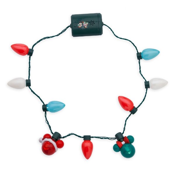 Mickey and Minnie Mouse Animated Glow Holiday Necklace
