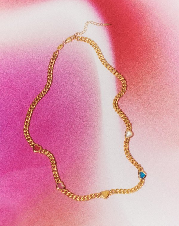 Jelly Heart Gemstones Charm Necklace : Barbiecore | Missoma