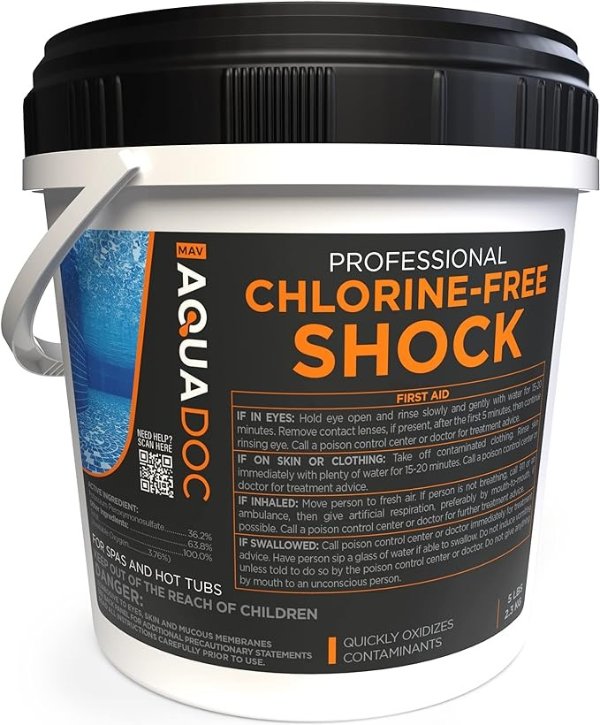 Non-Chlorine Spa Shock for Hot tub - Chlorine Free Hot Tub Shock Treatment & Enhanced Shock to Assist Bromine & Chlorine Shock - Suitable Chlorine Free Shock Oxidizer - Aquadoc - 5lbs