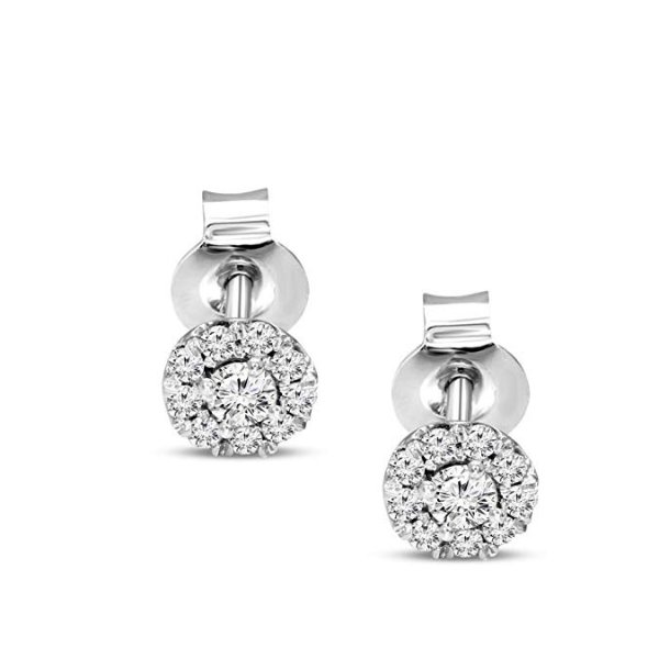 Lab Grown Diamond Earrings 1/5 Cttw to 1 Carat Diamond Earrings For Women 14K Gold Halo Diamond Stud Earrings for Women 14K Diamond Earrings Lab Created Diamond Jewelry
