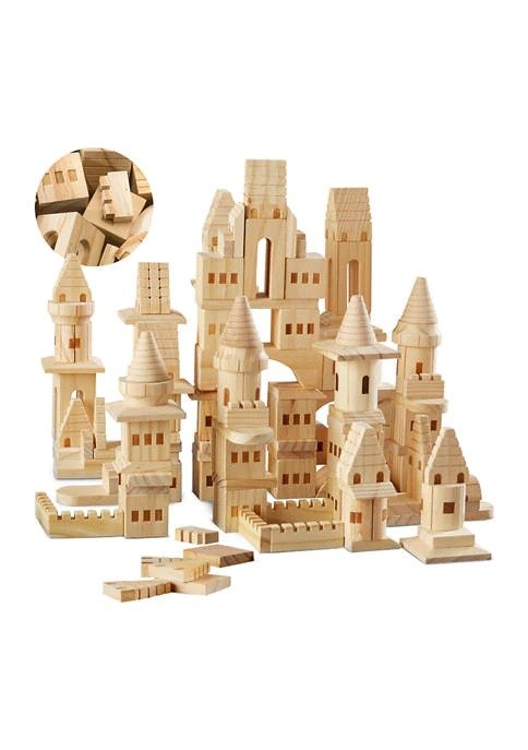 150 Piece Wooden Castle Building Blocks Set