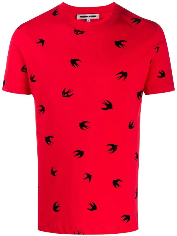 swallow-print T-shirt