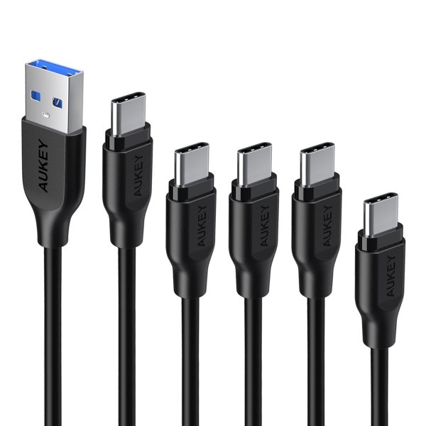 AUKEY USB C [5 Pack, 3ft x3 6ft 1ft] Cable