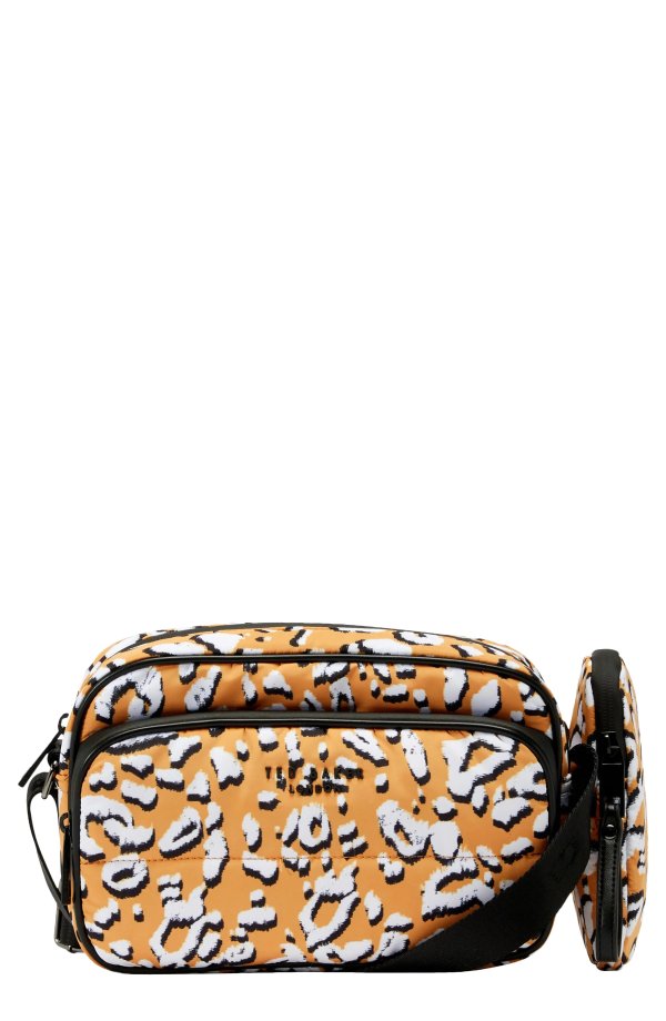 Leopard Detail Puffer Belt Bag