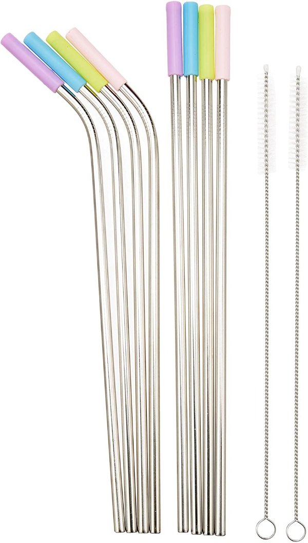 Polkadot Weasel Company Set of 8 Stainless Steel Straws