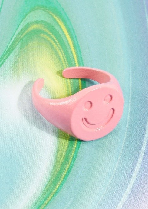 Pink Smiley Face Ring