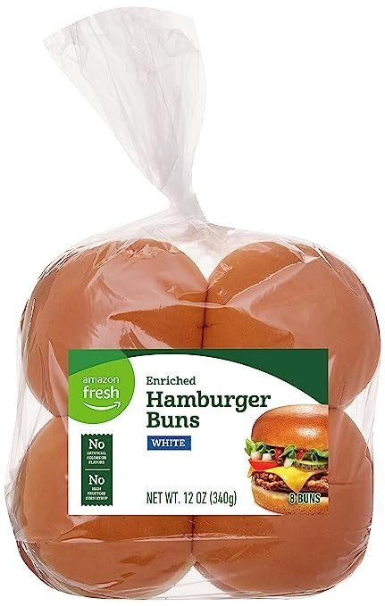 Amazon Fresh 汉堡白面包 4个