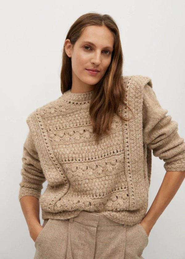 Openwork knit sweater - Women | Mango USA
