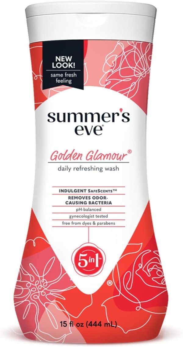 Golden Glamour Daily Refreshing All Over Feminine Body Wash, Removes Odor, Feminine Wash pH Balanced, 15 fl oz