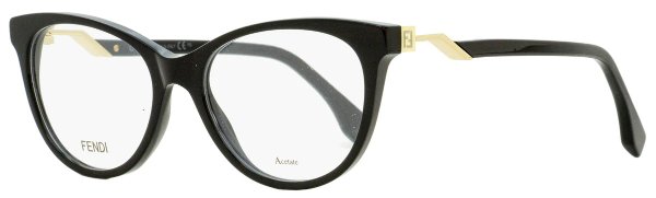 Women's Oval Eyeglasses FF0201 807 Black/Gold 52mm