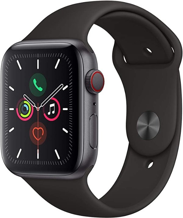Watch Series 5 (GPS + Cellular, 44mm) - Space Gray Aluminum Case with Black Sport Band