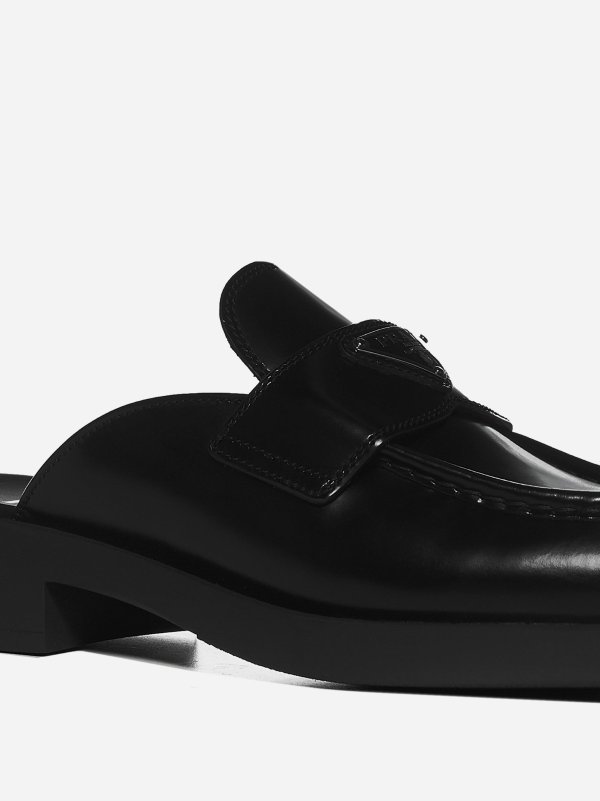 Loafers-style leather mules