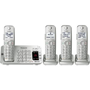 Today Only:Panasonic KX-TGE474S Link2Cell Bluetooth Cordless Phone with Answering Machine- 4 Handsets @ Amazon.com