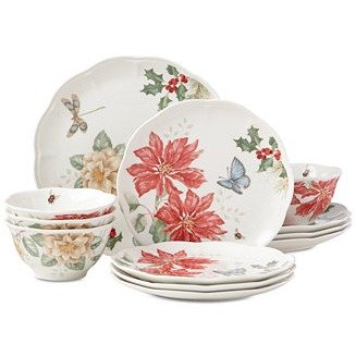 Butterfly Meadow Holiday 12-Piece Dinnerware Set