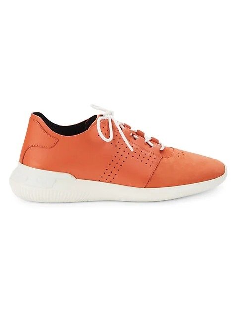Perforated Leather & Suede Sneakers