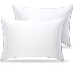 WENERSI Premium Feather Down Pillows with Feather Blended (2-Pack, Queen Soft)
