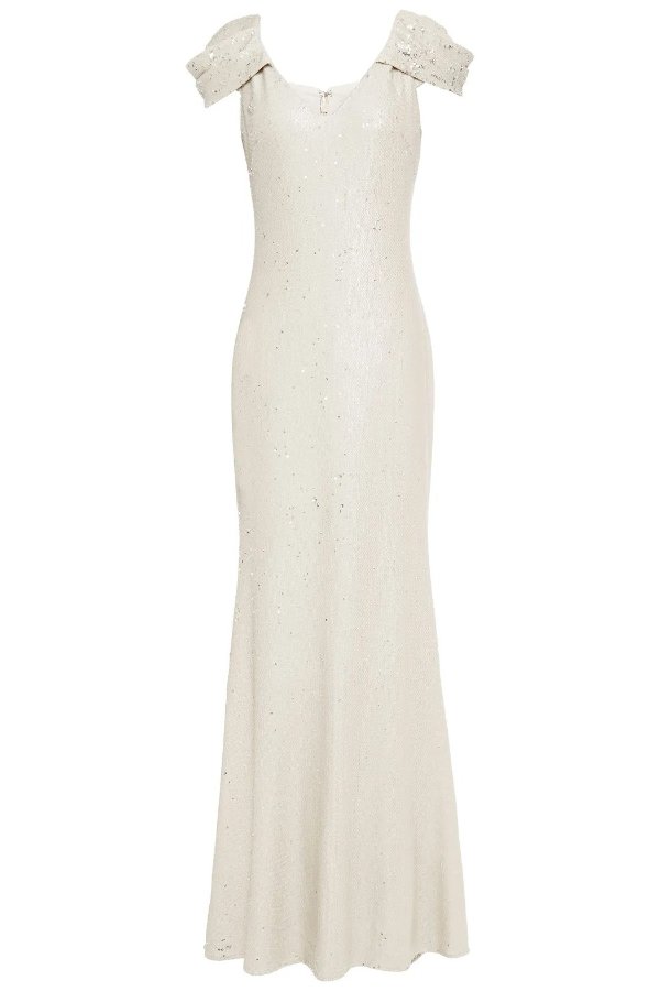 Sequin-embellished knitted gown