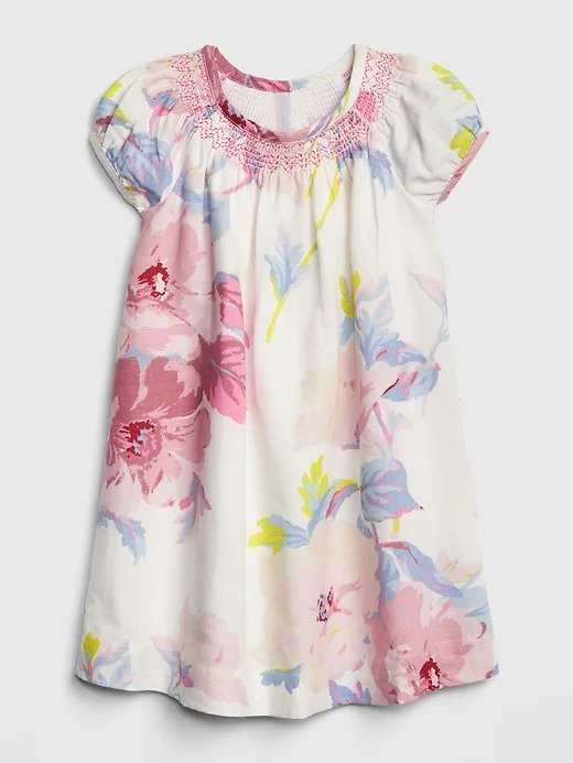 Floral Puff-Sleeve Dress