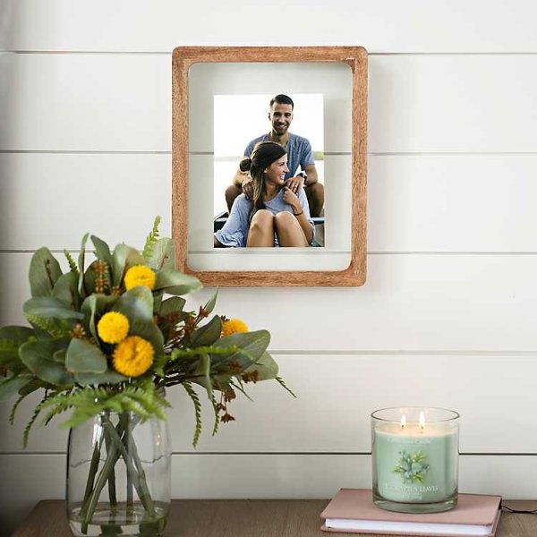 Floating Rounded Wood Picture Frame, 5x7