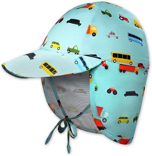 Kids Sun Hat for Toddler, Baby, Infant Boys & Girls - Beach Swim Hat - UV Protection Bucket Summer Cap with Flap - UPF 50+