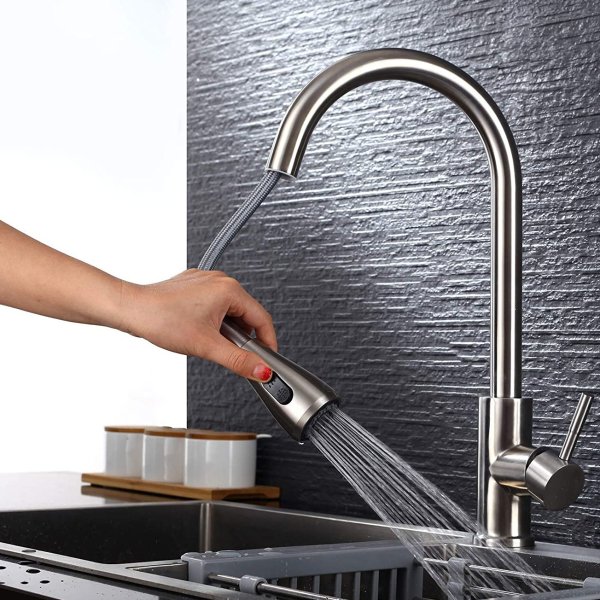TYIMOK Kitchen Faucet with Pull Down Sprayer Brushed Nickel