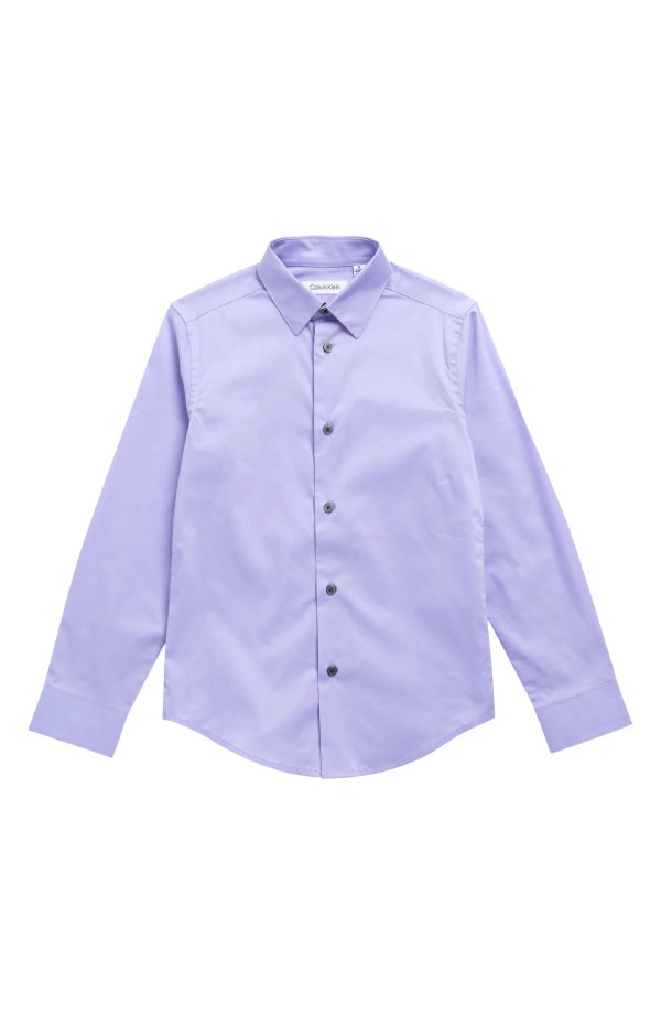 Kids' Long Sleeve Stretch Solid Shirt