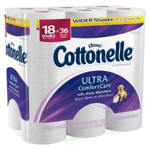 Cottonelle Ultra Comfort Care Double Roll Toilet Paper, 18 Double Rolls x 2