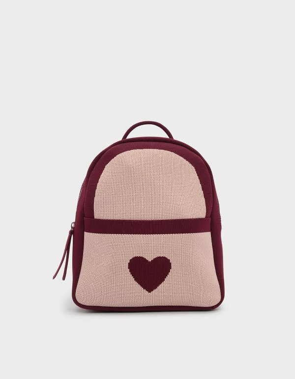 Pink Kids Knitted Backpack | CHARLES & KEITH
