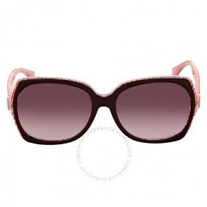 FENDI Square Red Brown Asia Fit Sunglasses