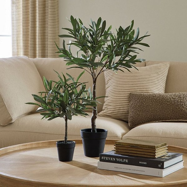 Olive Topiary Faux Potted Plant