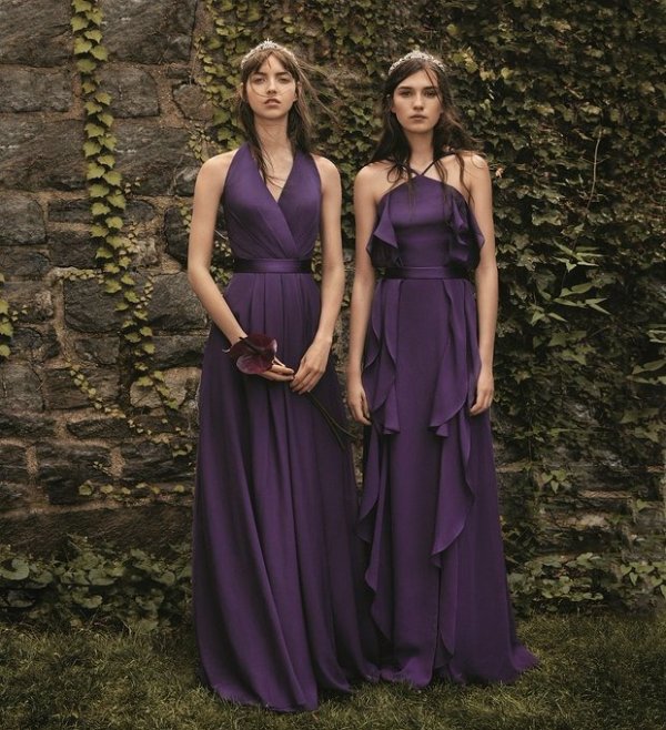 Chiffon Halter Bridesmaid Dress with Tulle Bow