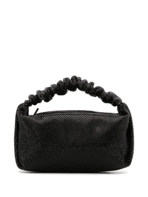 Black Scrunchie Crystal Mini Bag