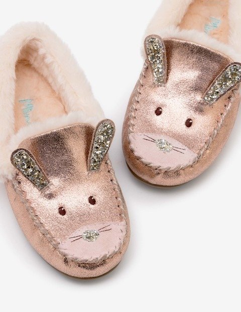 Novelty Suede Slippers (Rose Gold)