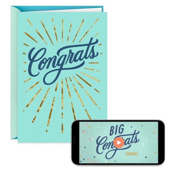 Personalized Video Congratulations Card, Congrats (Record Your Own Video Greeting)