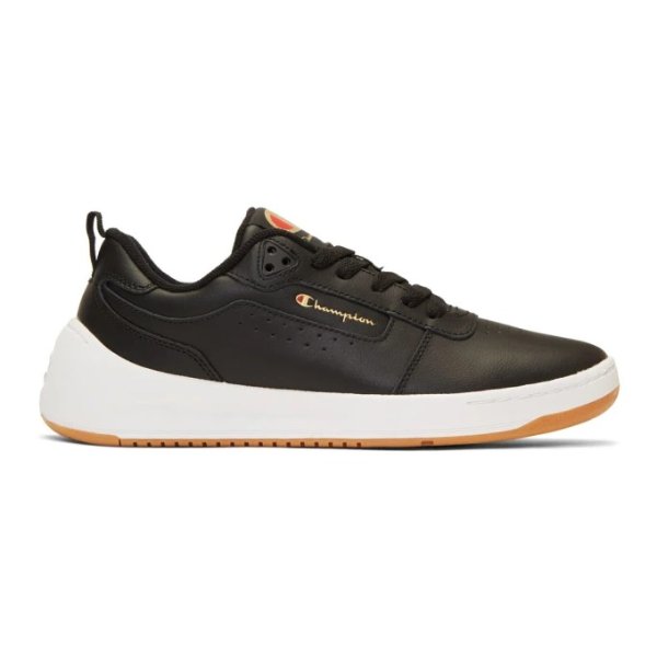 - Black Leather Super C Court Classic Sneakers