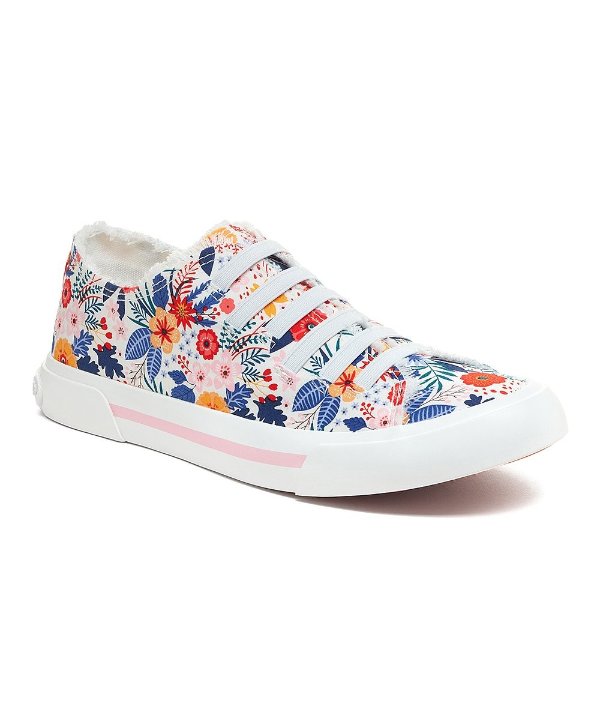 White Floral Jokes Malden Sneaker - Women