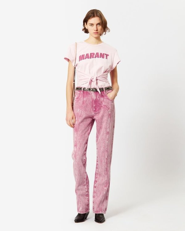 Women's Zodya Cotton T Shirt In Light Pink/Pink | Isabel Marant US