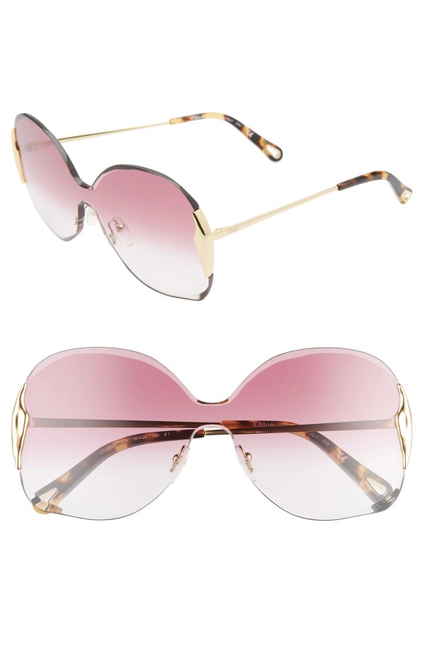 Curtis 59mm Butterfly Shield Sunglasses