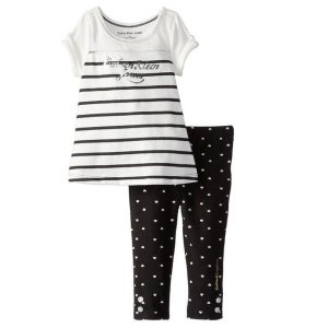 Calvin Klein Baby-Girls Infant Black White Tunic with Leggings