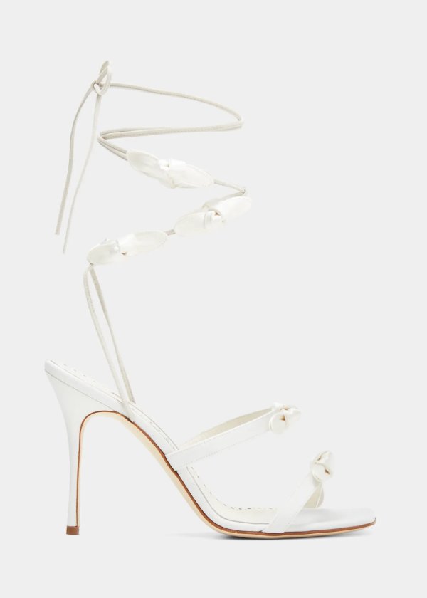 Fiocco Mini Bow Ankle-Tie Sandals