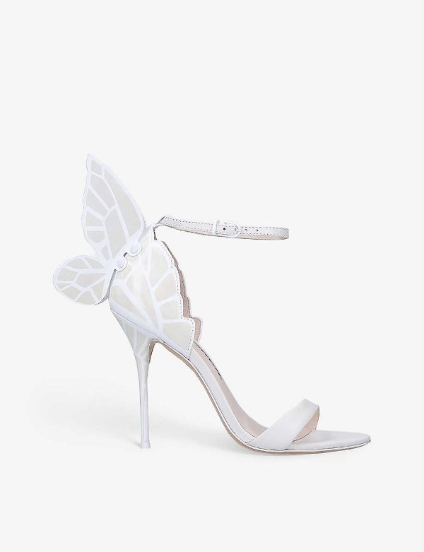 Chiara wing-embellished leather heeled sandals