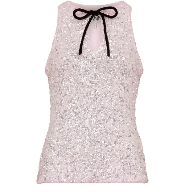 Sleeveless top with 3D sequins