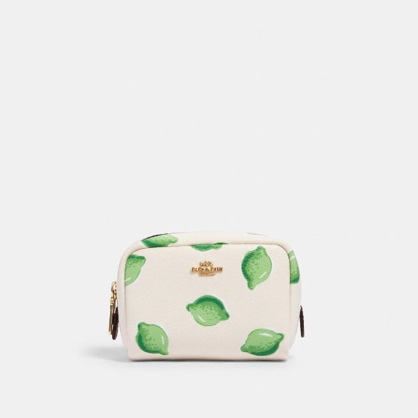 Mini Boxy Cosmetic Case With Lime Print