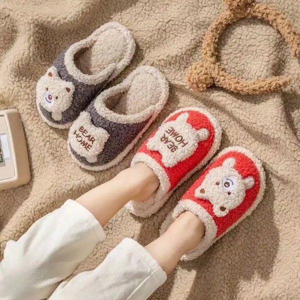 Kids Cute Bear Indoor Warm Home Slippers Autumn And Winter | Free Shipping, Free Returns | Temu