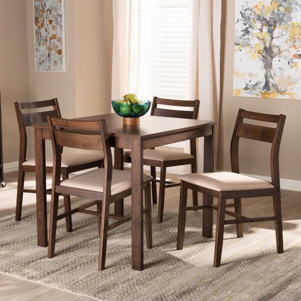 Lovy Modern and Contemporary 5 Piece Wood Dining Set