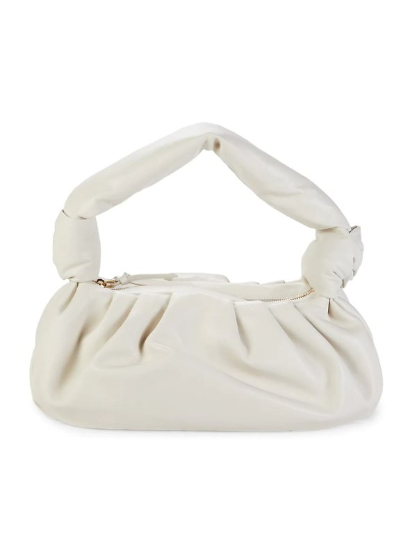 Leather Knotted Top Handle Bag