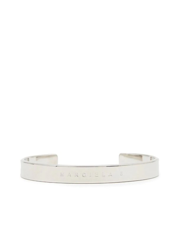 Minimal logo-engraved thin bracelet