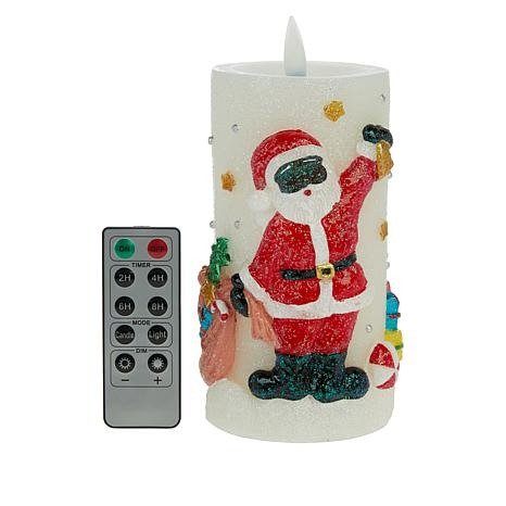 Unmatched 6" 3D Flame Santa Candle