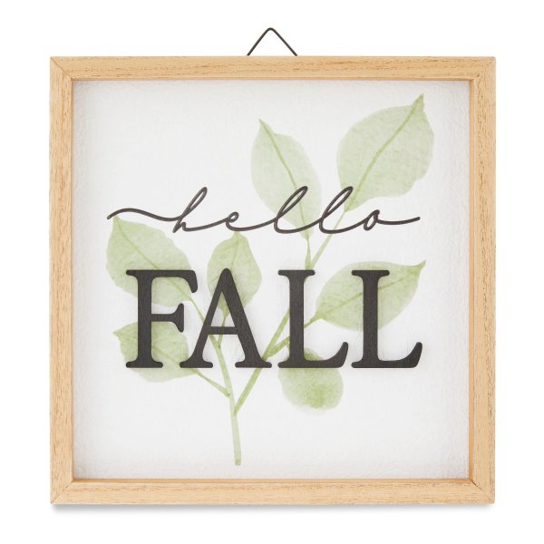 Fall, Harvest 9.38 in Black Hello Fall Wall Sign Decoration, Way to Celebrate